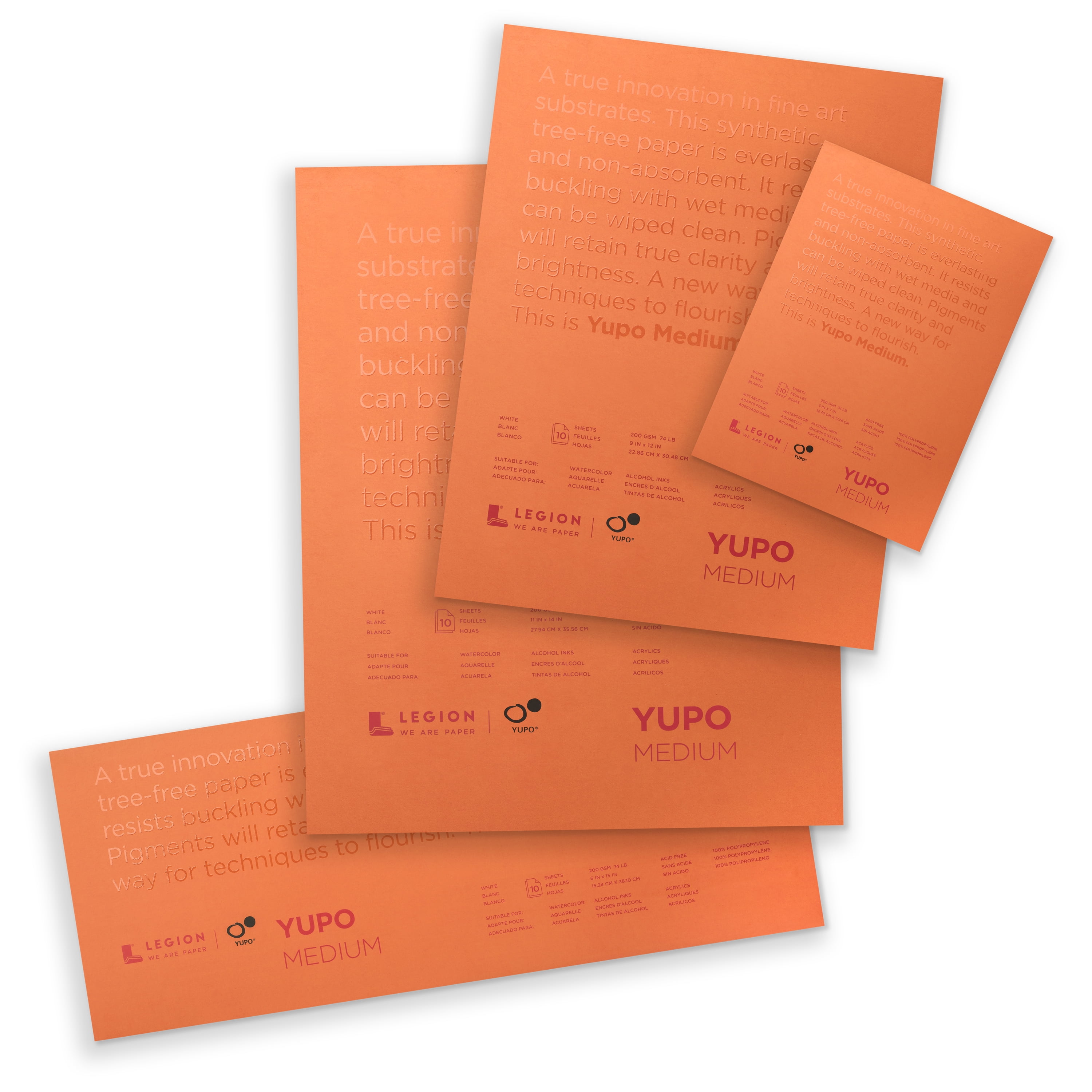 Legion Paper Yupo Medium Watercolor Pad, 11" x 14", 10 Sheets/Pad