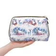 thumbnail image 4 of Naloa Snowy Cottage Holiday Scene Leather Makeup Bag for Purse Travel, Portable Small Cosmetic Organizer for Women and Girls, Make up Bag with Zipper, 4 of 8