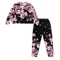 thumbnail image 5 of SCRAWLGOD Cherry Blossom Pajamas Sets for Women Soft Long Sleeve Sleepwear Set of 2 Pjs Crewneck Pj for Women Fall Breathable Ladies Pajama Sets Size M, 5 of 7