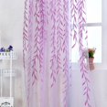 thumbnail image 6 of Aosijia 2 Pieces Willow Window Curtain Voile Tulle Room Salix Leaf Sheer Gauze Curtain Voile Panel Drapes Curtain Purple Color for Living Room Bedroom Balcony, 6 of 9