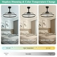 thumbnail image 4 of Cusp Barn 24 Inch Modern Smart Ceiling Fan with Light and APP Control, 6 Wind Speeds Dimmable LED Ceiling Lights, for Bedroom, Kids Room and Living Room, 4 of 10