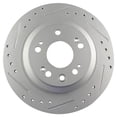 thumbnail image 4 of TRQ Rear Performance Brake Rotors Set Solid Premium G-Coated Cross Drilled & Slotted Fits Select 2009-2014 Acura TL, 4 of 5