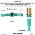 thumbnail image 6 of Dual Air Gap with Satin Nickel Brass Cap for Double Drawer or Two Separate Dishwashers with Skirted Cap and Extra Long Thread for Thick or Thin Countertops (AG200-704, AG200-X04, AMERIGAP), 6 of 9