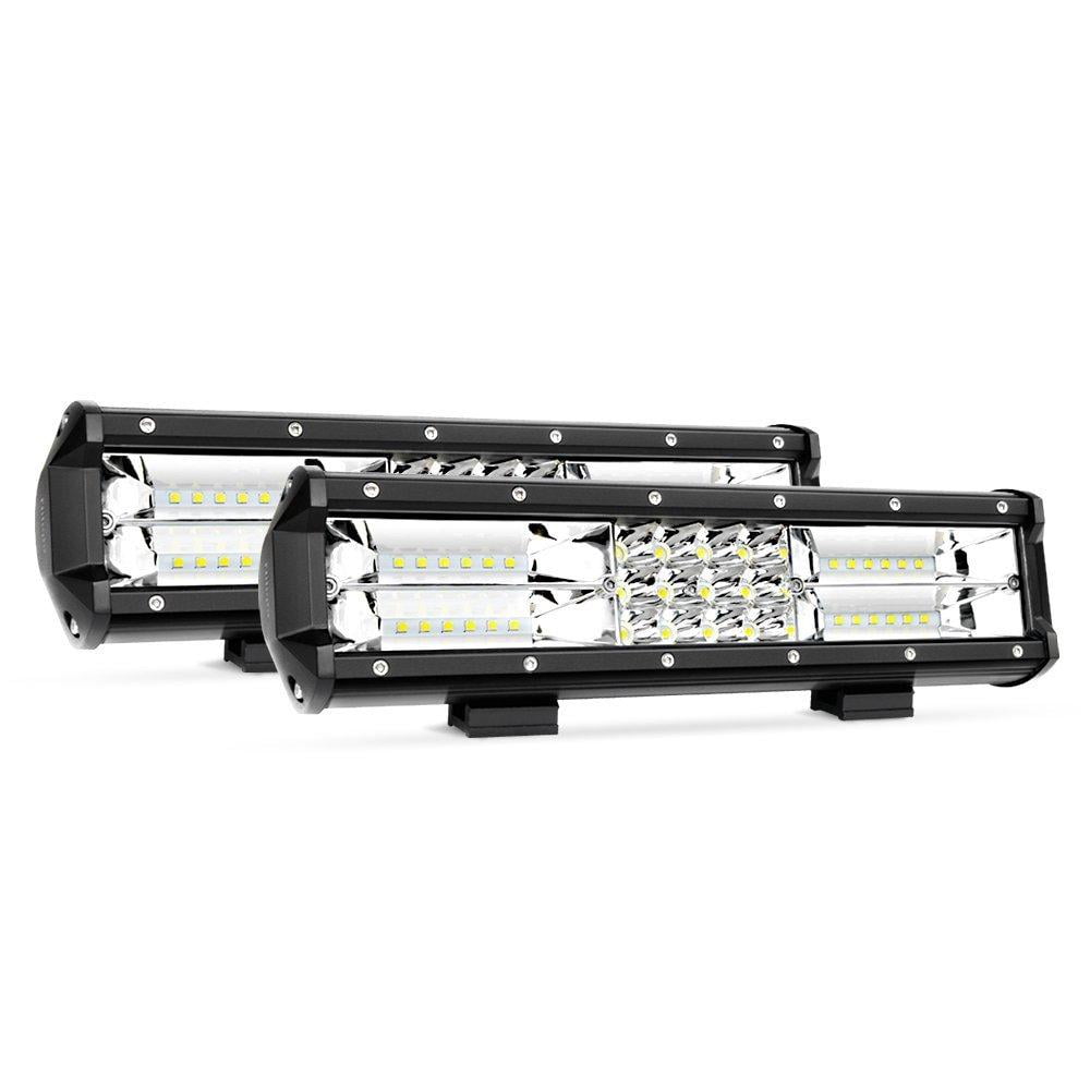 Nilight LED Light Bar 2PCS 12Inch Triple Row Flood Spot Combo Beam