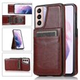 thumbnail image 1 of Funda de piel sintética estilo empresarial para Samsung S21 con tarjetero, función billetera, función atril y protección contra caídas., 1 of 5