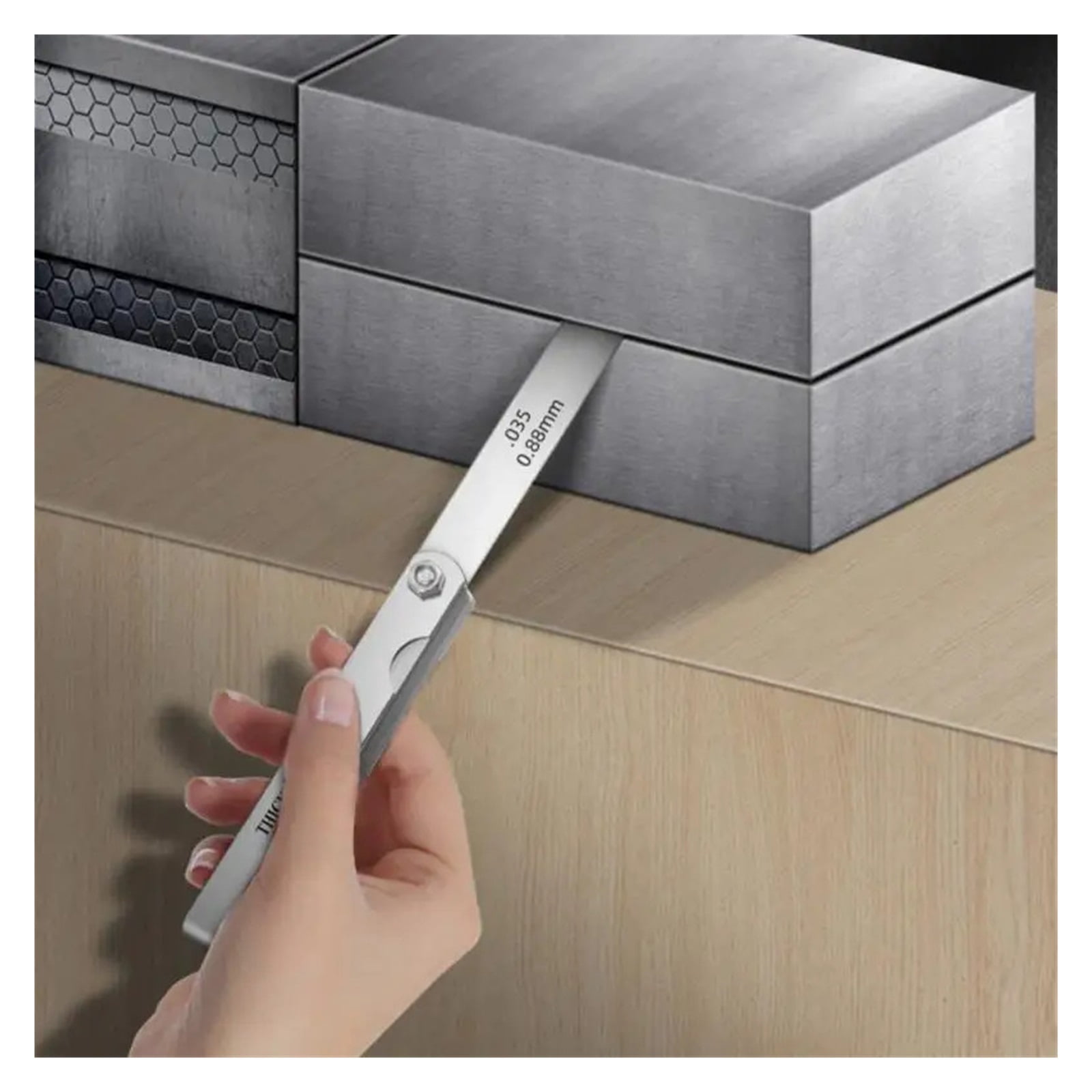 32 Blades Alloy Range Finder Feeler Gauge Valve Teaching Feeler Gauge 0.04-0.88 mm Gap Copper Sheet Measuring Tool ,Corrosion-Resistant
