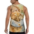 thumbnail image 3 of Bixox Girl Hugging Dog Flowers Pattern Men's Gym Tank Tops Workout Sleeveless T-Shirts Athletic Muscle Tank Training Bodybuilding Shirts,S-4XL, 3 of 7