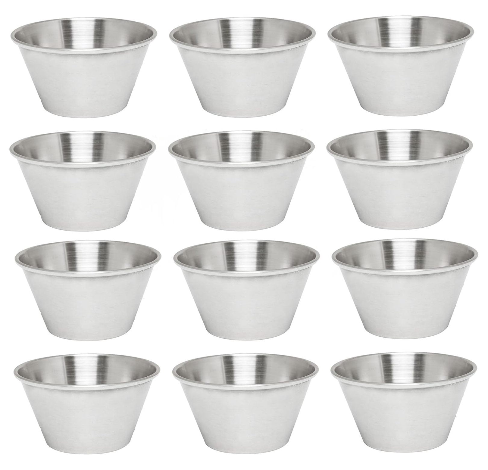 48 Pack] 1.5 oz Stainless Steel Sauce Cups - Round Condiment Containers,  Food Safe/Commercial Grade Safe/Portion Dipping Cups, Sauce Cups, Ramekins  by EcoQuality - Walmart.com