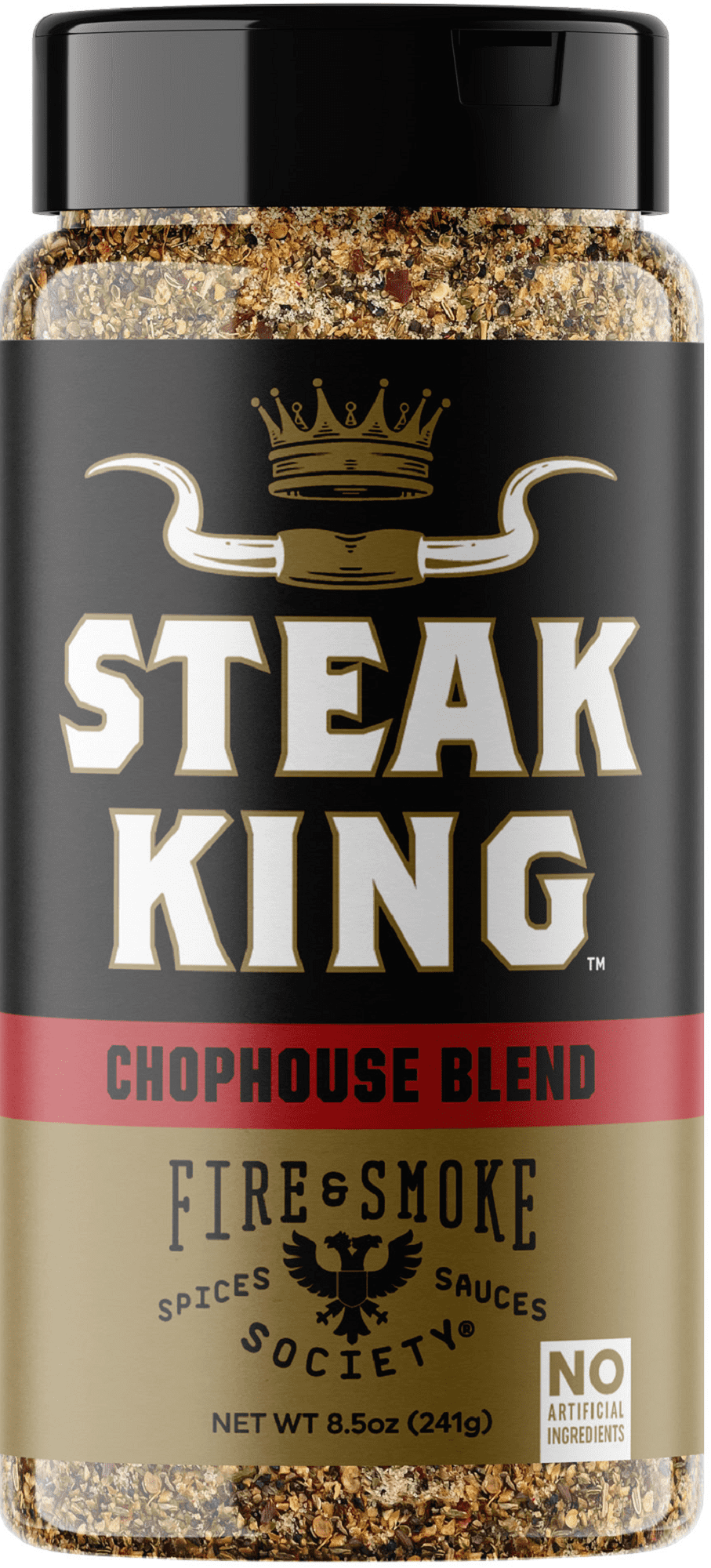 Fire & Smoke Society Steak King Steak Seasoning, BBQ Rub, 8.5 oz Mixed Spices & Seasonings