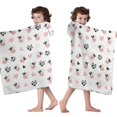 thumbnail image 4 of White Cow Heart Pattern Hooded Bath Towel，50"x30" for Ages 3 To 12 Kids, Quick Dry Lightweight Soft Microfiber Hood Beach Towel Cover Up for Kids, 4 of 7