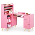 thumbnail image 7 of Ktaxon Manicure Table, 52" L-Shaped Nail Desk with Dust Collector, Storage Rack and Drawers, Pink, 7 of 7