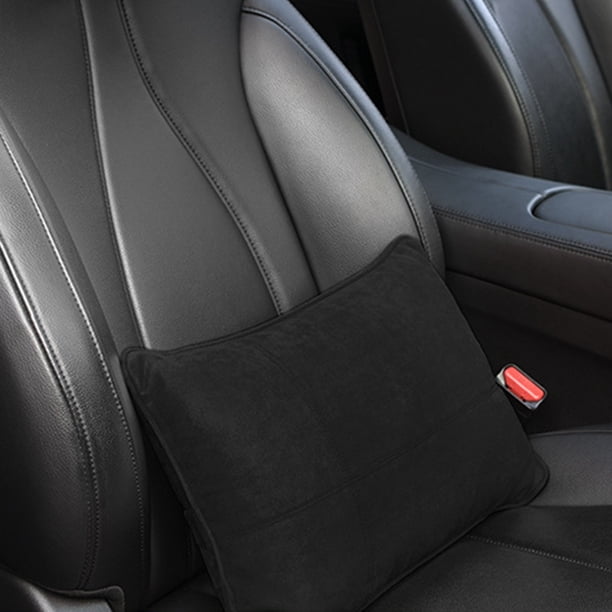 Reposacabezas de coche, cojín de cuello de terciopelo y cuero, reposacabezas para silla deportiva, cojín lumbar para asiento interior de coche, soporte lumbar universal