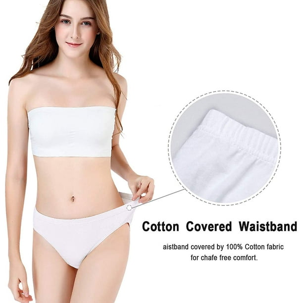 Women's 100% Cotton Soft Underwear High Cut Panties Ladies Latex Free  Briefs 