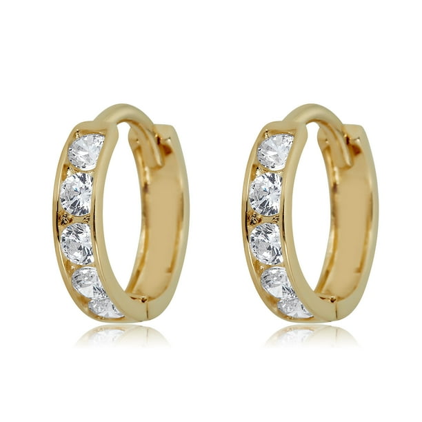 diamond mini huggie earrings