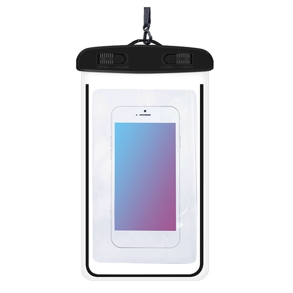 Leeye Waterproof Phone Pouch IPX8 Dry Bag with Lanyard, Beach Pool Waterproof Case for Phone Keys Cash, Black
