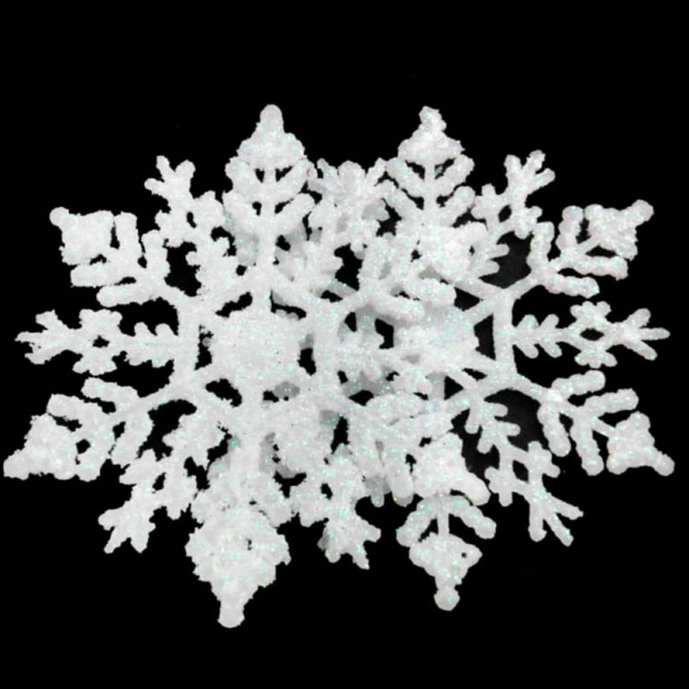 White Glitter Foam Mini Snowflakes * Five Sets * Ten Snowflakes