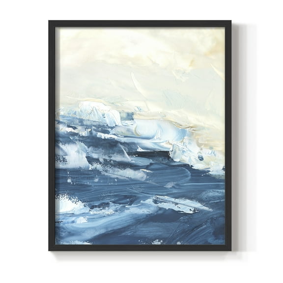 Wave after Wave I Framed Print in Black Solid Wood 8 x 10 Framed Print