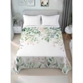 thumbnail image 4 of Green Botanical Flat Sheets Only Full Size, Soft Breathable Bed Top Sheets for Mattress, Watercolor Floral Spring Eucalyptus Leaves Luxury Bedding Flat Sheets for Home Hotel Bedroom Bed Protection, 4 of 9