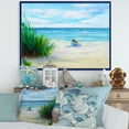 thumbnail image 2 of Designart 'Couple Sitting In Love By The Beach' Nautical & Coastal Framed Canvas Wall Art Print, 2 of 4