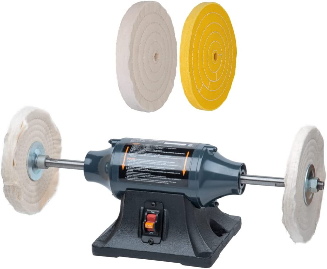 POWERTEC BF800C Slow Speed and Long Shift Bench Buffer Polisher with 2
