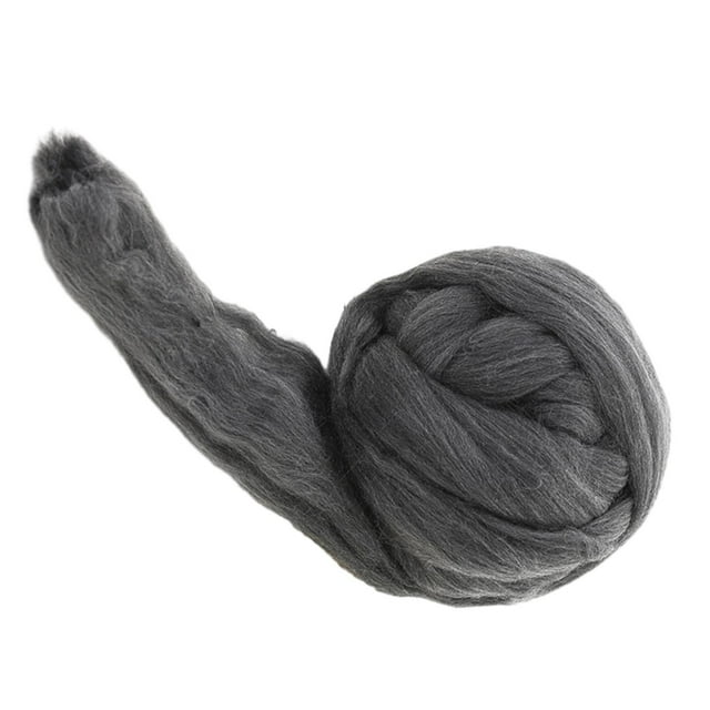 Hilo de lana grueso Hilo de mecha grueso Tejido a mano Hilo de peso DIY Tubular gigante gris oscuro
