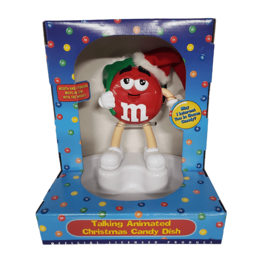 M&M's Talking Animated "RED" Christmas Candy Dish Limited Edition