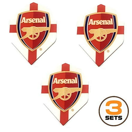 Arsenal Soccer Football St George Cross Lion England Premier League 75 Micron Strong Dart Flights (3 Sets - 9 Flights)