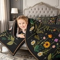 thumbnail image 4 of meiyoeat Boho Floral 7-Piece Twin Bedding For Girls,Whimsical Wildflower Bedding Comforter Set,Multicolor Black,Black Reversible, 4 of 7
