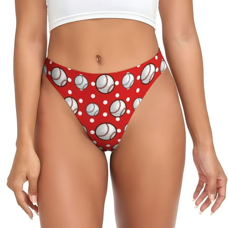Sigee Cute Baseball for Women s G-String Panty  Low Rise  Soft Lace Perfect for Everyday Wear or Special Occasions-Medium