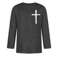 thumbnail image 3 of ZVNAΖH 3/4 Length Sleeve Mens T Shirts Crusader Cross Shirt Casual Crew Neck Pullover Tees, 3 of 3