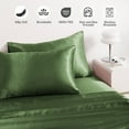 thumbnail image 4 of 2 Pack Silky Satin California King Pillowcases for Hair and Skin, Super Soft and Cooling Pillow Cases with Envelope Closure, 20x40 Inches, Olive Green​, 4 of 7