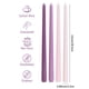 thumbnail image 4 of Velas Cónicas Viyffo Moradas 30 cm Juego de 20 Sin Aroma y Sin Humo, 4 of 9