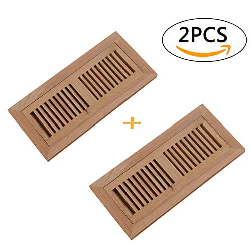 Welland 2 PCS Set 4 Inch x 12 Inch Red Oak Flush Mount Register,Wood