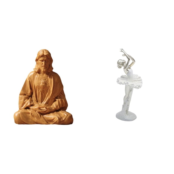 Estatua del Corazón de Jesús,Estatua del Sagrado Corazón de Jesús para decoración del hogar,Figura católica de Jesús,Figura de escritorio,Estatua de bailarina de ballet,adorno de