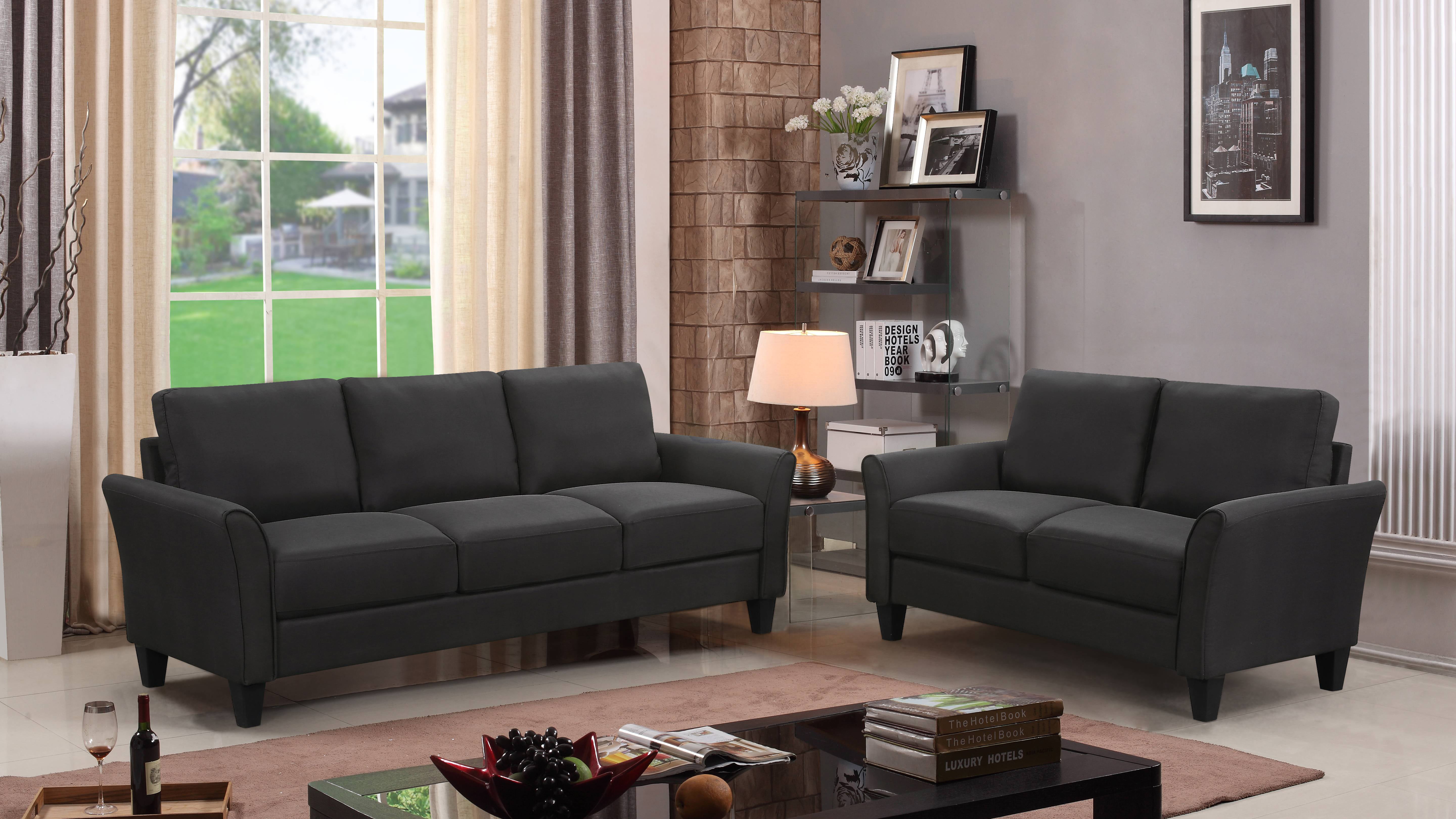 2 Piece Sectional Couch Clearance, URHOMEPRO Grey Sectional Sofas Set ...