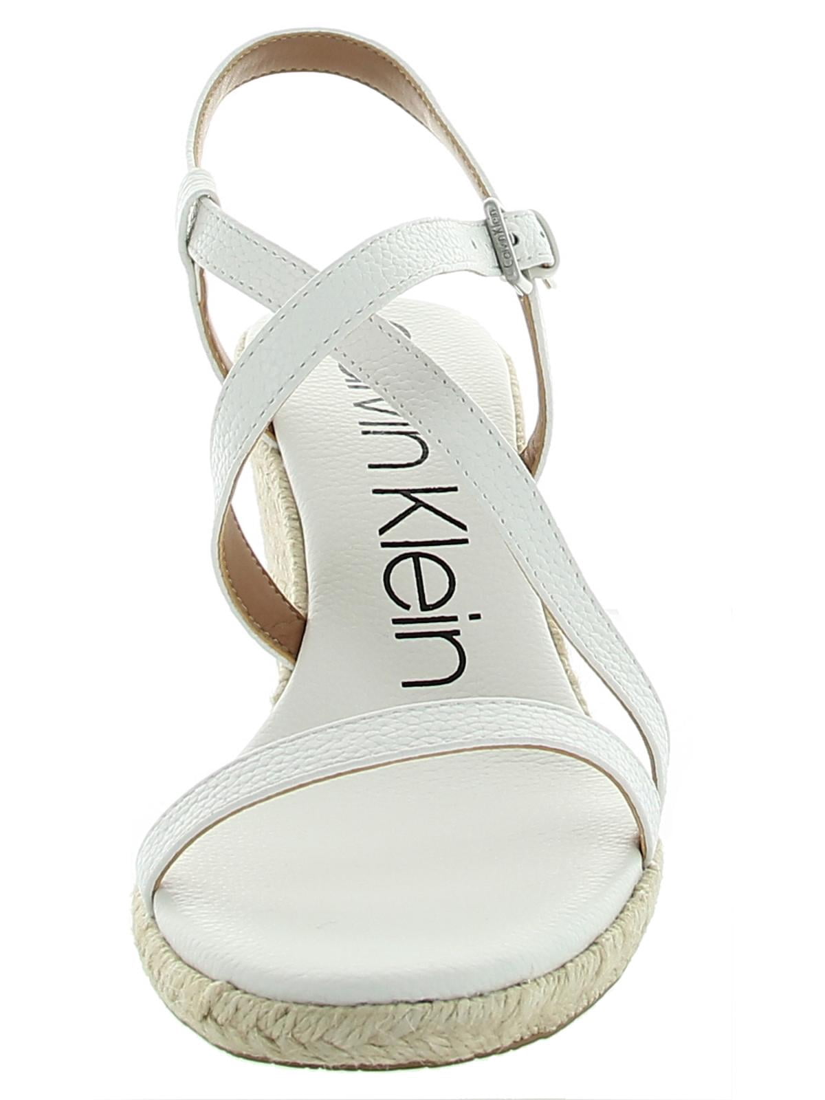 Calvin Klein Womens Bellemine Espadrille Wedge Sandals Tan 9.5 Medium (B,M)  - Walmart.com