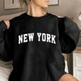 thumbnail image 2 of Womens Casual Letter Graphic Print Plus Size Sweatshirt Solid Color Round Neck Long Sleeve Pullover Tunic Tops Loose Tee T Shirts, 2 of 3