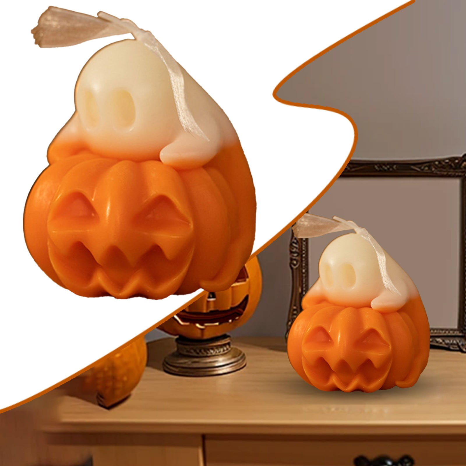 Lot De 8 Bougies Parfumées Halloween - Cire De Soja - Motifs Citrouille, Chauve-souris, Fantôme, Squelette - Durée 12-18h