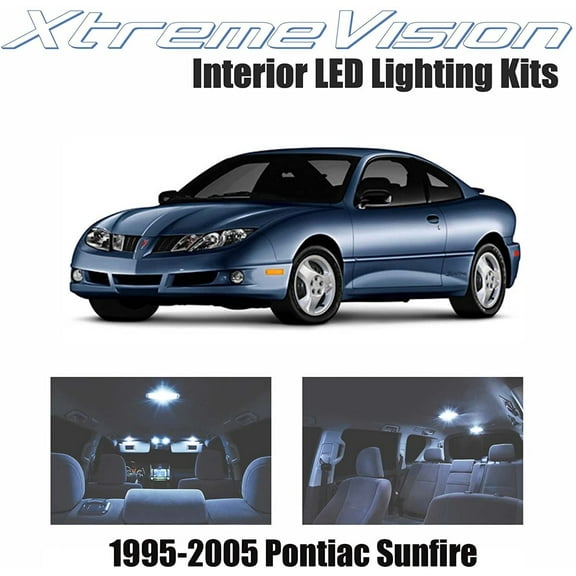 XtremeVision Interior LED for Pontiac Sunfire Coupe, Sedan, Convertible 1995-2005 6 Pieces Cool White Interior LED Kit   Installation Tool