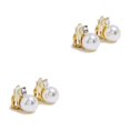 thumbnail image 1 of sweethay 1 par de pendientes de Clip de cristal de perla para niñas, joyería de boda para mujeres, pendientes sin para mujeres, Type1 NO1, 1 of 6