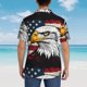 thumbnail image 4 of Fotbe American Bald Eagle Camisa Hawaiana para Hombre Unisex – Camisa Casual de Verano con Botones de Manga Corta de Algodón y Lino,3X-Large, 4 of 7