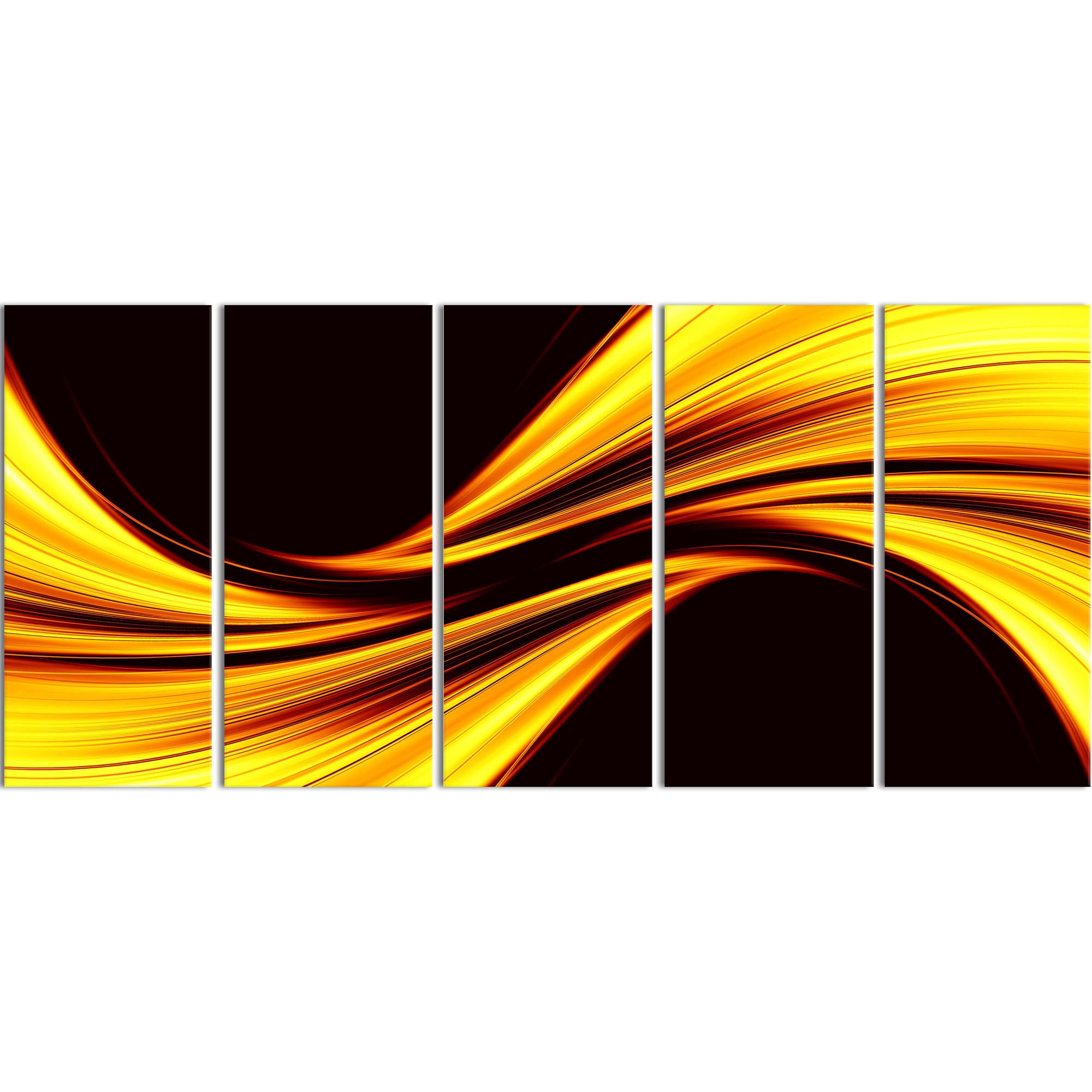 Design Art Mellow Yellow Harmony 5 Piece Graphic Art on Wrapped Canvas Set
