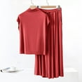thumbnail image 4 of ylioge Womens Modal-Pajama Sets with Pockets 2 Piece Loungewear Outfits Casual Lightweight Solid Cap Sleeve Tops Wide Leg Pants Homewear Pajamas Set, 4 of 6