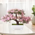thumbnail image 5 of Artificial Plants Bonsai Tree for home and garden Office Shelf Decor Pink, 5 of 6