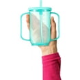 thumbnail image 3 of ABPETE Adult Sippy Cups for Elderly 12 oz Straw Sippy Cups with 2 Handles No Spill for Adults Spill Proof Dysphagia Cup for Disabled Patients(Turquoise), 3 of 6