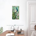 thumbnail image 3 of Elephant Stock Pretty Peacock Ii Wall Art - Vertical Canvas Wall Art - Living Room Wall Decor - Animal Canvas - Blue And Turquoise Decor By Julia Purinton - 12" x 24", 3 of 8