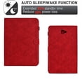 thumbnail image 5 of Embossed Folio Flip Smart Case for Samsung Galaxy Tab A 10.1" 2016 SM-T580/SM-T585, Premium PU Leather Kickstand Card Slots Magnetic Auto Sleep / Wake with Pen Slot Case for Tab A 10.1" 2016, Red, 5 of 5
