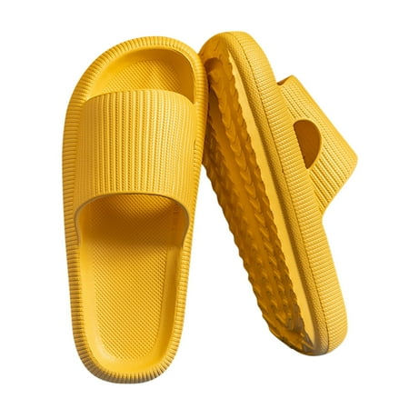 

EDFRWWS Cool Slippers Anti-Slip Home Couples Slippers Elastic for Walking (Yellow 36-37)