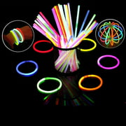 POPGLO Bulk Glow Sticks Halloween Bday Party Favors 100 Counts 8" Stick with Connectors