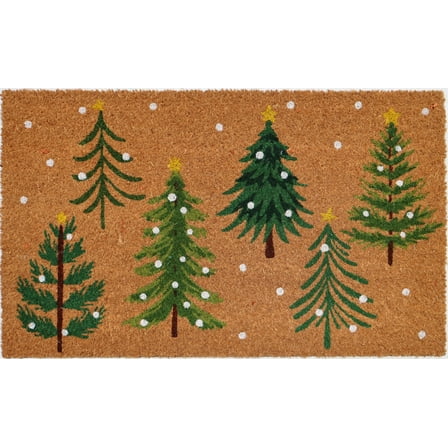 Holiday Time Winter Tree Coir Fiber Doormat 18"x30"